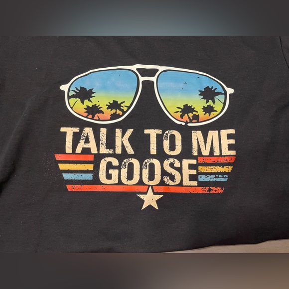 😎 Top Gun “Talk to me goose” • Black T-Shirt | Size: 2XL - Picture 4 of 4